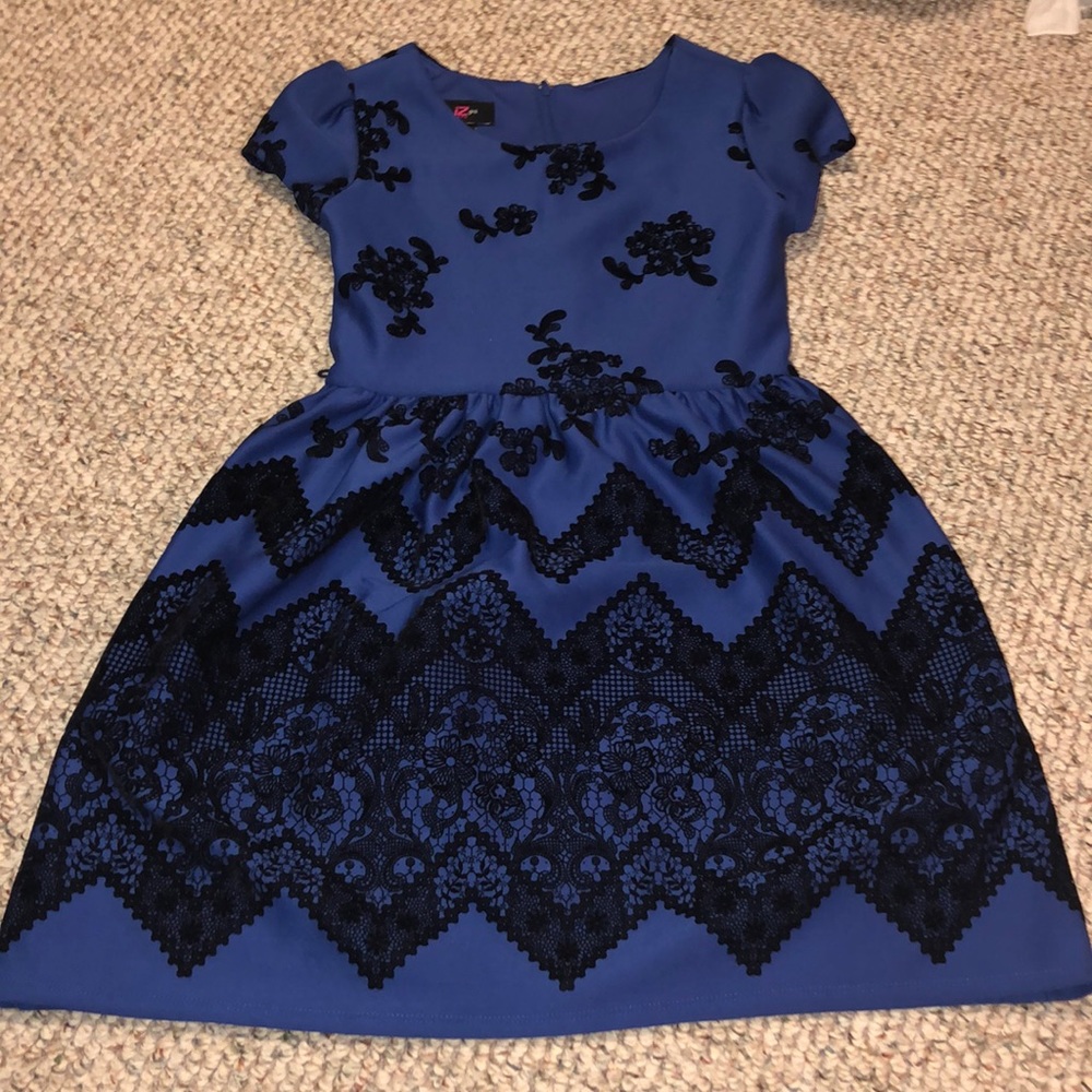 Black And Blue Formal Girl’s Dress
